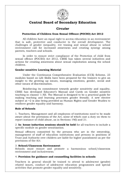 Protection of Children from Sexual Offence (POCSO) Act 2012