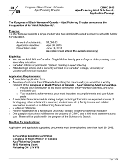 CBWC Adult Scholarship Application 2015 - CBWC