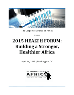 2015 HEALTH FORUM: Building a Stronger, Healthier Africa