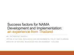 Success factors for NAMAs