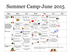 June 2015 Activity Calendar