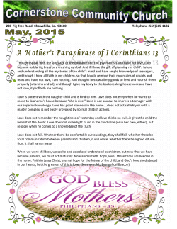 May Newsletter - Cornerstone Community Church | Chowchilla