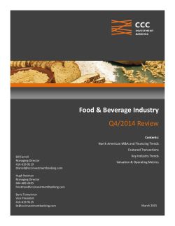Food & Beverage Industry Q4/2014 Review