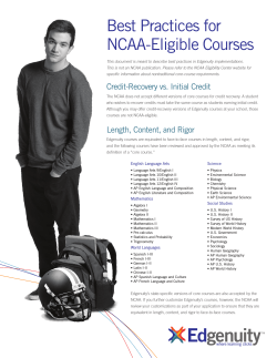 Best Practices for NCAA-Eligible Courses
