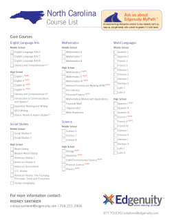 North Carolina Course List