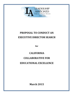 PROPOSAL TO CONDUCT AN EXECUTIVE DIRECTOR SEARCH