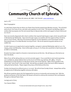 Dave Sturkey passed - Community Church of Ephrata