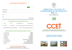 Application Form - Christian College of Engineering and