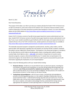 FCAT 5-8 SC Parent Letter - Franklin Academy Charter School