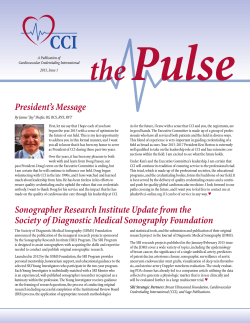 President`s Message Sonographer Research Institute Update from