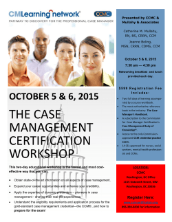 october 5 & 6, 2015 - The Commission for Case Manager Certification