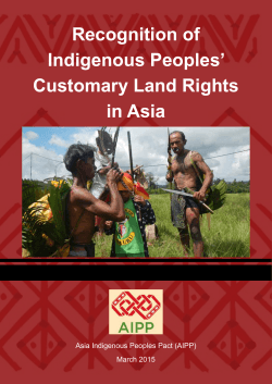 Recognition of Indigenous Peoples` Customary Land Rights in Asia