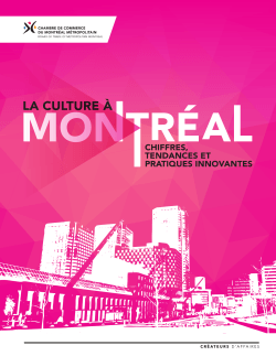 La culture Ã  MontrÃ©al : chiffres, tendances et pratiques innovantes