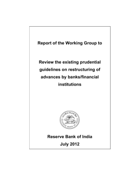Report of the Working Group to Review the existing prudential