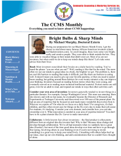 CCMS Monthly Newsletter â February & March 2015