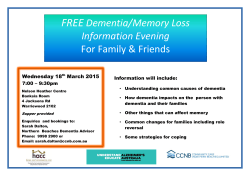 FREE Dementia/Memory Loss Information Evening For Family