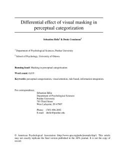 Differential effect of visual masking in perceptual categorization