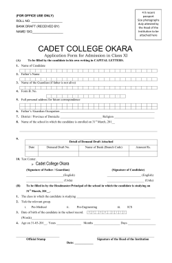 cco admission form - Cadet College Okara
