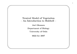 Neutral Model of Vegetation â An Introduction to