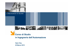 Presentazione OpenDay 2015 - Ingegneria dell`Automazione