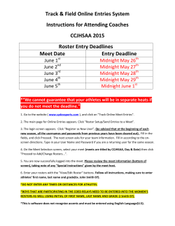 Track & Field Online Entries System Instructions for Attending