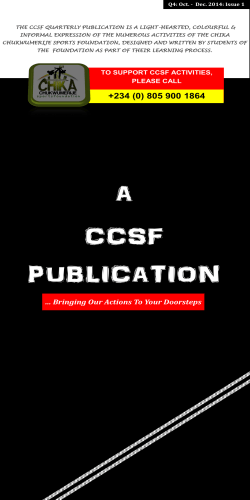 CCSF Quarterly Publication Issue 1