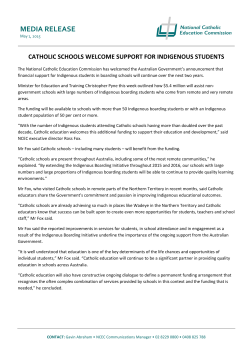 Catholic schools welcome support for Indigenous students