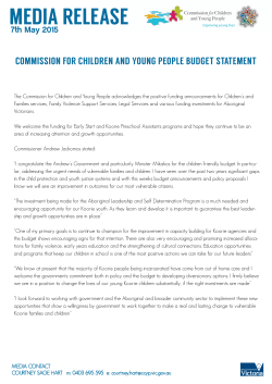 media release - Commission for Children and Young People