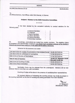 Dil04,05.2015. Subject- Election to the DARC Exeuffve Commitbe. It