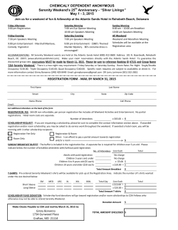 REGISTRATION FORM - Chemically Dependent Anonymous