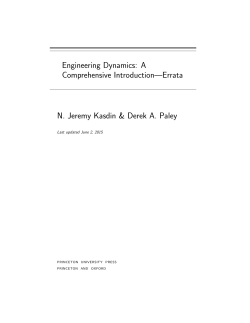 Engineering Dynamics: A Comprehensive IntroductionâErrata N