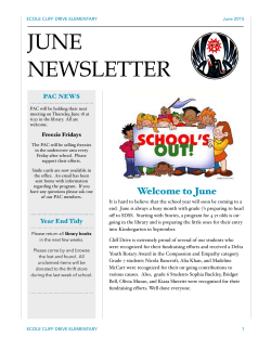CD Newsletter June 2015 - Cliff Drive Elementary School
