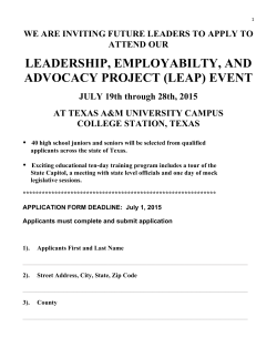 leadership, employabilty, and advocacy project (leap) event