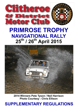 The Primrose Trophy Rally 2015 - Foreword