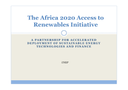 The Africa 2020 Access to Renewables Initiative - CDM