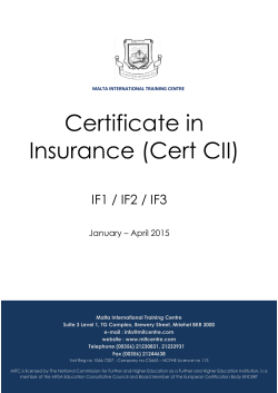 Certificate in Insurance (Cert CII) - Application Form