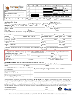 Applicant`s Full Name: Social Security #: Birth date: Marital Status