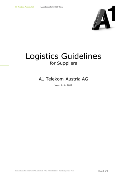 Logistics Guidelines the supplier