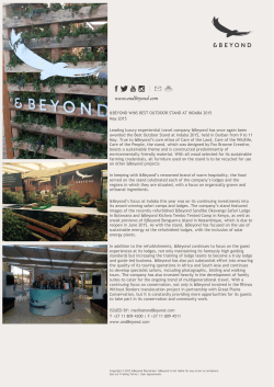 BEYOND WINS BEST OUTDOOR STAND AT INDABA 2015 May