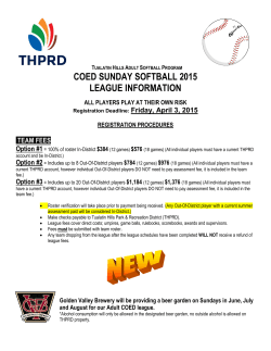 coed sunday softball 2015 league information