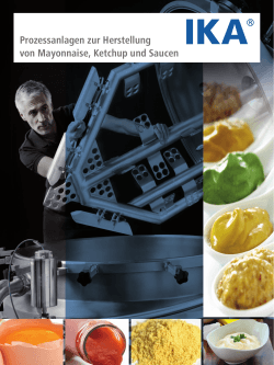 Prozessanlagen zur Herstellung von Mayonnaise, Ketchup