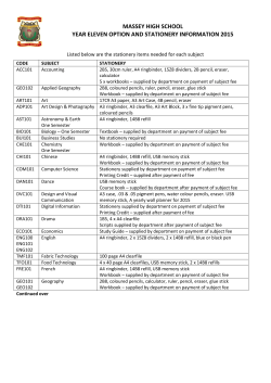 massey high school year eleven option and stationery information