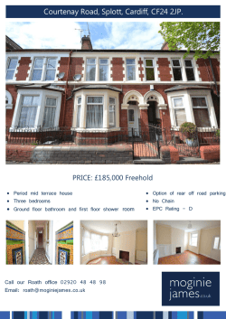 Courtenay Road, Splott, Cardiff, CF24 2JP.