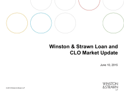Winston & Strawn Loan and CLO Market Update