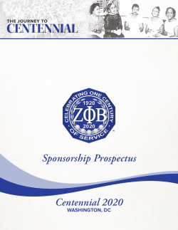 Sponsorship Prospectus Centennial 2020