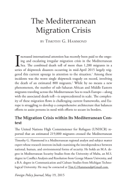 The Mediterranean Migration Crisis