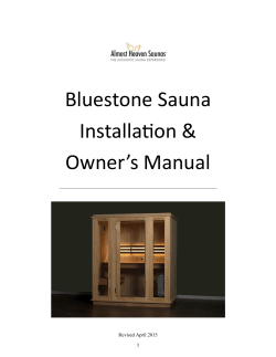Bluestone Manual - Almost Heaven Saunas