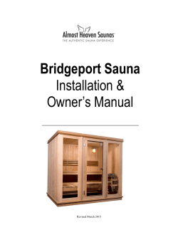 Bridgeport Manual - Almost Heaven Saunas
