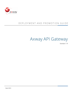 Axway API Gateway Promotion and Deployment Guide