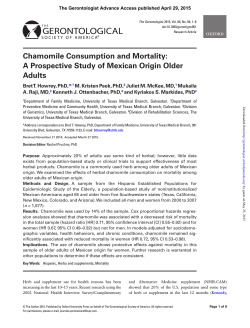 Chamomile Consumption and Mortality: A